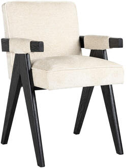 Richmond Interiors Richmond Eetkamerstoel 'Cooper' Chenille, kleur Wit