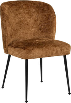 Richmond Interiors Richmond Eetkamerstoel 'Fallon' Chenille, kleur Cognac