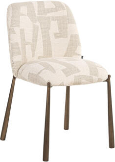 Richmond Interiors Richmond Eetkamerstoel 'Lana' Graffic stof, kleur Beige