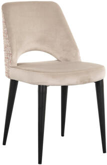 Richmond Interiors Richmond Eetkamerstoel 'Tabitha' Velvet en stof, kleur Khaki/Rose