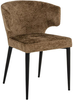 Richmond Interiors Richmond Eetkamerstoel 'Taylor' Chenille, kleur Brandy Bruin