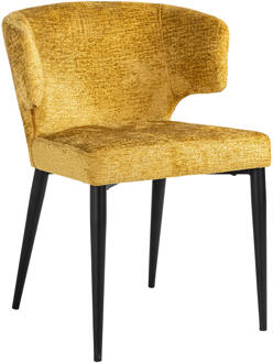 Richmond Interiors Richmond Eetkamerstoel 'Taylor' Chenille, kleur Mosterdgeel
