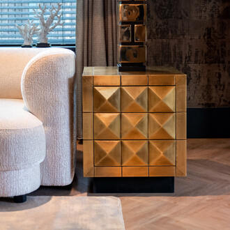 Richmond Interiors Richmond Ladekast/Nachtkastje 'Collada' kleur Goud Brushed gold