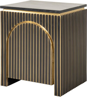 Richmond Interiors Richmond Nachtkastje 'Les Arcs' Brass en marmer, 60 x 50cm Brushed gold