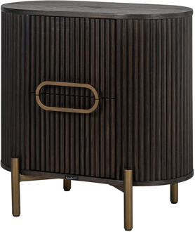 Richmond Interiors Richmond Nachtkastje 'Luxor' Eiken, 60 x 39cm, kleur zwart / goud