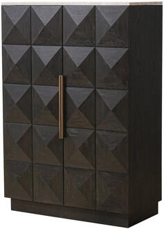 Richmond Interiors Richmond Opbergkast 'Claremont' Eiken en travertin, 139 x 95cm Bruin