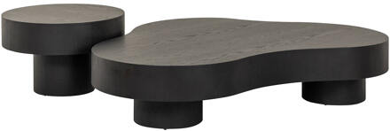 Richmond Interiors Richmond Organische Salontafel 'Bogor' Set van 2 stuks, kleur Donkerbruin