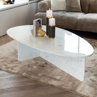 Richmond Interiors Richmond Organische Salontafel 'Brandon' Marmer, 170 x 95cm Wit