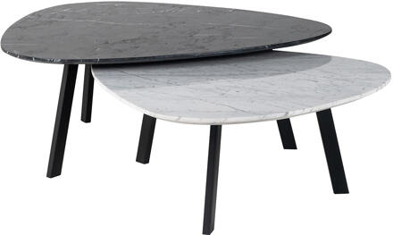 Richmond Interiors Richmond Organische Salontafel 'Trocadero' Set van 2 stuks, Marmer