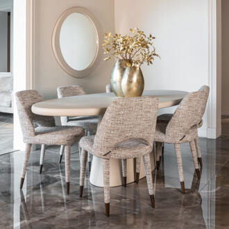 Richmond Interiors Richmond Ovale Eettafel 'Clayton' 220 x 115cm, kleur Beige - 220 x 110 cm