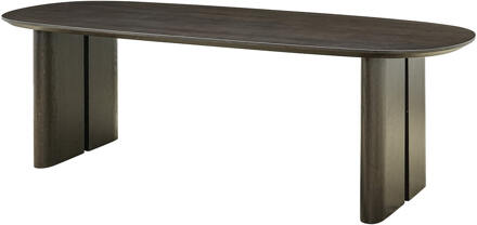 Richmond Interiors Richmond Ovale Eettafel 'Durban' Met verstelbare poten, Eiken, 220 x 95cm, kleur Bruin - 220 x 95 cm