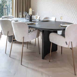 Richmond Interiors Richmond Ovale Eettafel 'Fairmont' 270 x 100cm, kleur Zwart - 270 x 100 cm