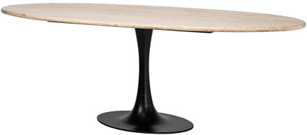 Richmond Interiors Richmond Ovale Eettafel 'Hampton' Travertin, 230 x 100cm - 230 x 100 cm