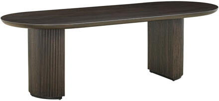 Richmond Interiors Richmond Ovale Eettafel 'Kingston' Eiken, 240 x 100cm Bruin - 240 x 100 cm