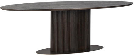 Richmond Interiors Richmond Ovale Eettafel 'Luxor' Eikenhout, 300 x 120cm, kleur donkerbruin - 300 x 120 cm
