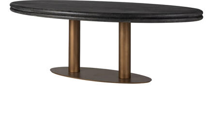 Richmond Interiors Richmond Ovale Eettafel 'Macaron' Eikenhout en metaal, 235 x 110cm - 230 x 110 cm