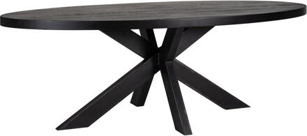 Richmond Interiors Richmond Ovale Eettafel 'Watson' 235 x 110cm, kleur Zwart - 235 x 110 cm