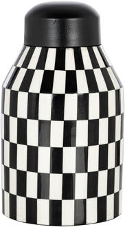 Richmond Interiors Richmond Pot 'Malou' 22cm hoog, kleur Wit/Zwart - 22 cm