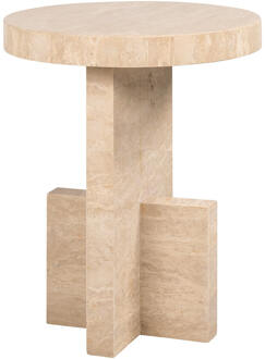 Richmond Interiors Richmond Ronde Bijzettafel 'Biltmore' Travertin, 45cm Beige