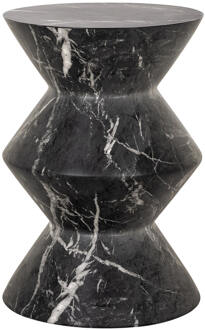 Richmond Interiors Richmond Ronde Bijzettafel 'Bosco' Faux marmer, 40cm Zwart