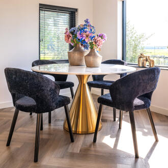 Richmond Interiors Richmond Ronde Eettafel 'Tenille' 130cm, Faux Marmer