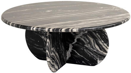 Richmond Interiors Richmond Ronde Salontafel 'Bancroft' Marmer, 90cm Zwart - 90 cm