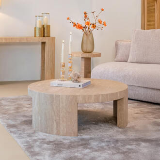 Richmond Interiors Richmond Ronde Salontafel 'Biltmore' Travertin, 100cm Beige - 100 cm