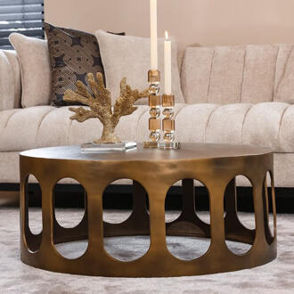 Richmond Interiors Richmond Ronde Salontafel 'Du Pont' 86cm, kleur Brushed Gold