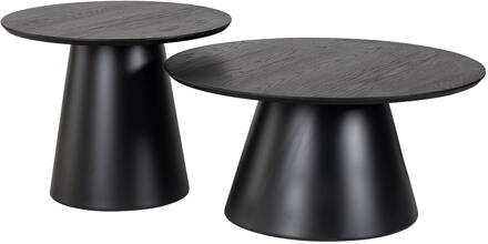 Richmond Interiors Richmond Ronde Salontafel 'Jazz' Set van 2 stuks, kleur Zwart