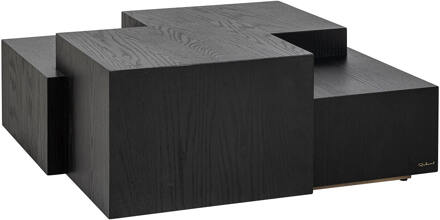 Richmond Interiors Richmond Salontafel 'Lennox' Eiken, 100 x 100cm, kleur Zwart - 100 x 100 cm