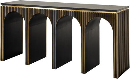 Richmond Interiors Richmond Sidetable 'Les Arcs' Marmer en brass, 160cm Brushed gold