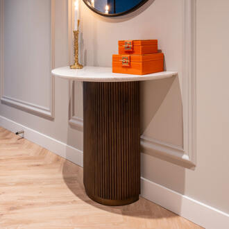 Richmond Interiors Richmond Sidetable 'Mayfield' Marmer en Mangohout, 90cm - 80 cm
