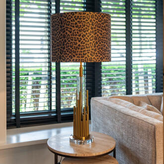 Richmond Interiors Richmond Tafellamp 'Dex' 58cm hoog, kleur Brushed Gold (excl. kap)