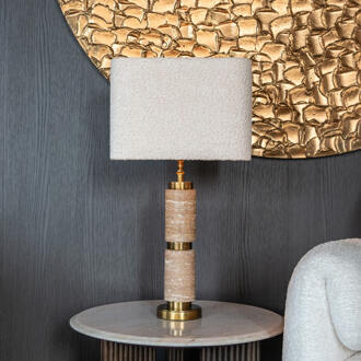 Richmond Interiors Richmond Tafellamp 'Lis' Travertin, 36cm hoog Goud