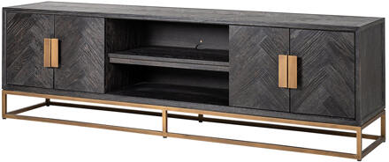 Richmond Interiors Richmond TV-meubel 'Blackbone' Brass, 200cm Zwart