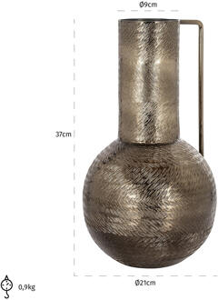 Richmond Interiors Richmond Vaas 'Leia' 37cm hoog, kleur Rookzwart - 37 cm