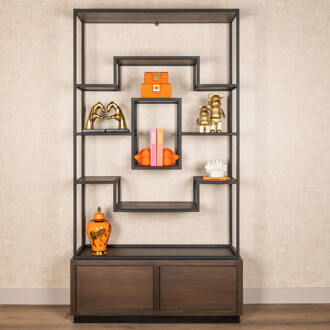 Richmond Interiors Richmond Wandkast 'Bonvoy' Eiken, 222 x 120cm, kleur Bruin