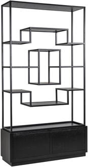 Richmond Interiors Richmond Wandkast 'Bonvoy' Eiken, 222 x 120cm, kleur Zwart