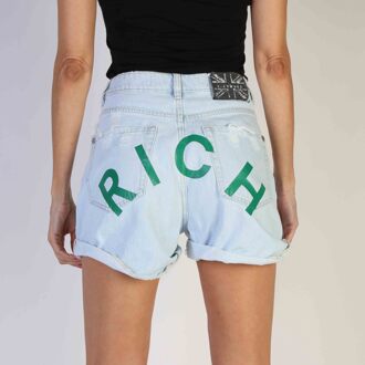 Richmond Leren Denim Shorts Lichte Was Lichtblauw - EU 46 / UK 18