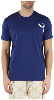 Richmond Pima Katoenen T-shirt met Voorzak Richmond , Blue , Heren - M,S