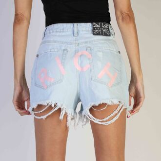 Richmond Versleten Denim Shorts met Gescheurde Zoom Lichtblauw - EU 46 / UK 18