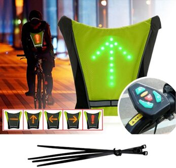 Richtingaanwijzer Vest Nacht Lichtgevende Richting Indicator Bike Gids Licht Rugzak geel