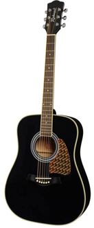 Richwood RD-16-BK akoestische gitaar akoestische gitaar, dreadnought, massief bovenblad, die cast mechanieken, zwart