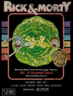 Rick and Morty A Hundred Days VHS t-shirt - Zwart - S