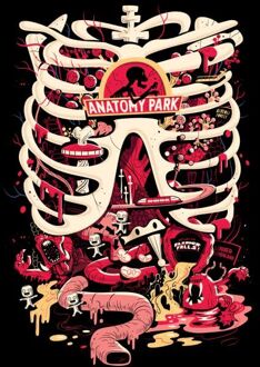 Rick and Morty Anatomy Park Dames T-shirt - Zwart - 3XL