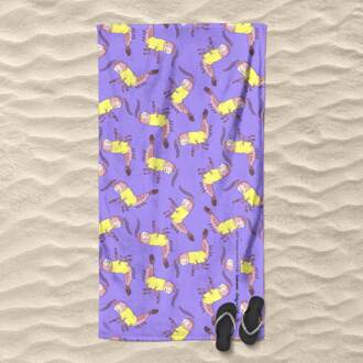 Rick and Morty Aww Geez Pattern Beach Towel