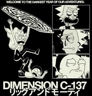 Rick and Morty Darkest Year Of Our Adventures Unisex T-Shirt - Black - L Zwart