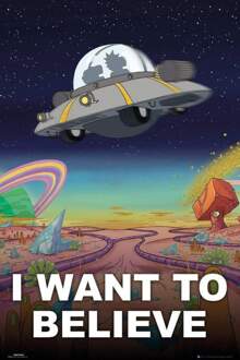 Rick and Morty Gbeye Rick And Morty I Want To Believe Poster 91,5x61cm Multikleur