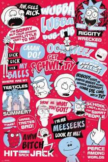 Rick and Morty Gbeye Rick And Morty Quotes Poster 61x91,5cm Multikleur