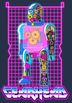 Rick and Morty Gearhead Dames T-shirt - Navy - L Blauw